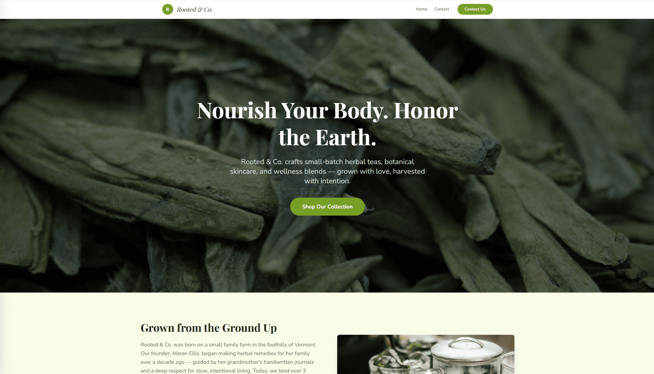 Organic template preview