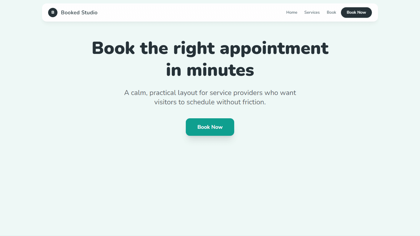 Booked template preview
